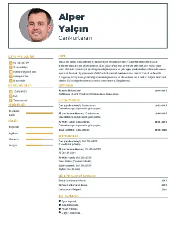 Cankurtaran CV Örnekleri cv indir